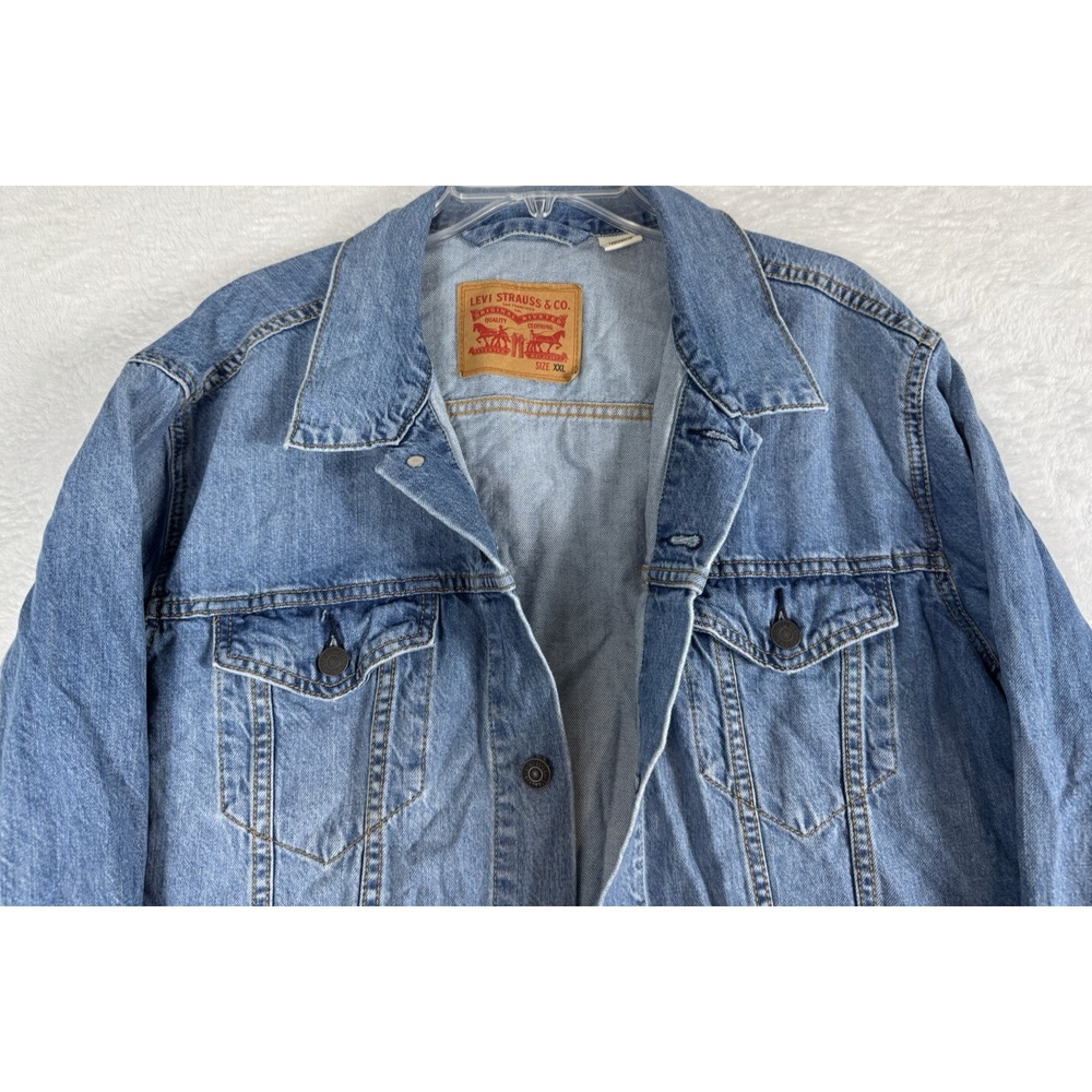 Levi's Trucker Jacket Mens XXL *Fits XL* Faded Wash Outerwear Classic Button Up - Picture 7 of 16